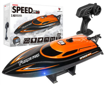 HXJRC HJ812 2.4G 4CH RC Boat High Speed LED Light Speedboat Waterproof 25km/h Electric Racing Vehicles Models Lakes Pools Remote Control Toys