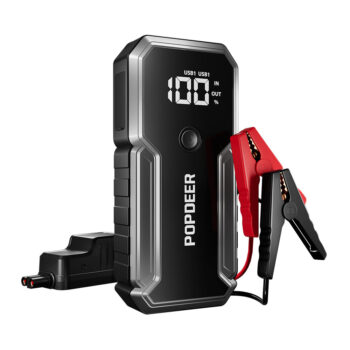 POPDEER PD-J01 20000mAh 2500A Car Jump Starter 12V Dual USB Output LCD Display for 8.0 Gas/6.0L Diesel