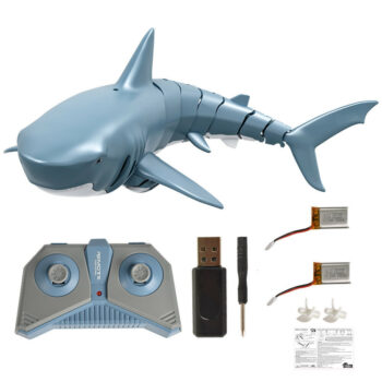 T11B with Two Battery 2.4G 4CH Electric RC Boat Simulation Shark Animal RTR Model Kids Toys