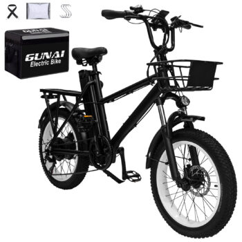 [EU Direct] GUNAI GN66 48V 28Ah 1000W 20*3.0inch Fat Tires Electric Bicycle 100-175KM Mileage 150KG Max Load Electric Bike