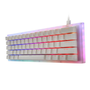 GamaKay K61 Mechanical Keyboard 61 Keys 60 Keyboard Hot Swappable Type-C 3.1 Wired USB Translucent Glass Base Gateron Switch ABS Two-color Keycap NKRO RGB Gaming Keyboard