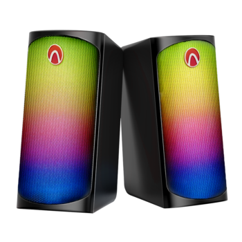 [4 Speakers] AirAux AA-GCR3 10W Computer Speaker 4 Units 2.0 Channel HiFi Stereo bluetooth V5.0 AUX Input RGB Light Desktop Soundbox