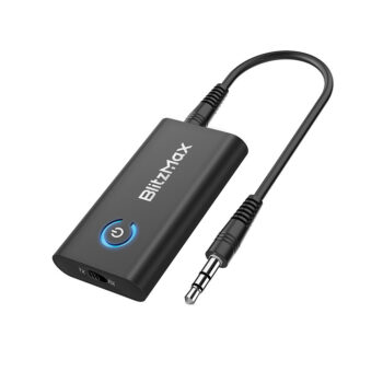 BlitzMax BT05 Transmitter Receiver bluetooth V5.2 Apt Adaptive Low Latency HiFi Sound Dual Link Pairing 2 in 1 Audio Mini Portable Adapter for PC TV Wired Speaker