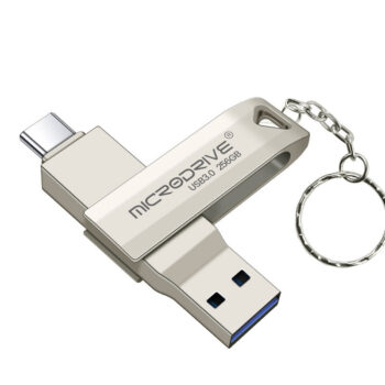 Microdrive MD223C USB3.0&Type-C Dual Metal Interface 64G 128G 256G High Speed Data Transmission Portable Memory U Disk for Phone Computer Tablet