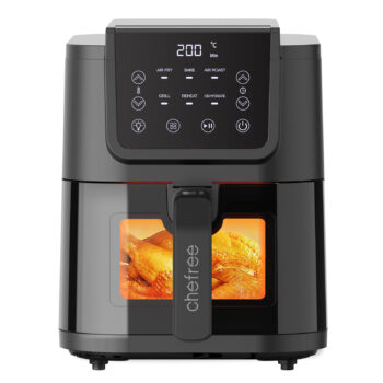 [EU Direct] Chefree AFW01 Air Fryer with ViewCook Window 5L/5.3QT Energy Efficient 6 Preset Cooking Menu Black