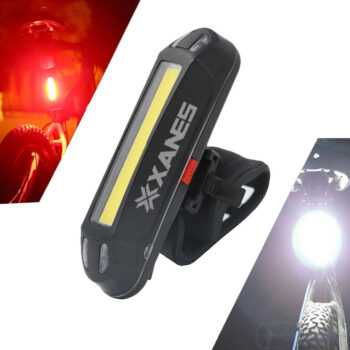 XANES 2 in 1 500LM LED Bike Light 500mAh Battery Waterproof 5 Light Modes USB Rechargeable Bicycle Taillight Warning Light