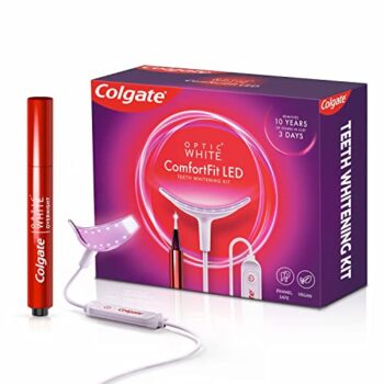 Colgate Optic White ComfortFit Teeth Whitening Kit with LED Light and Whitening Pen