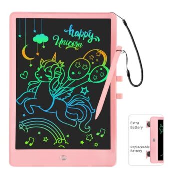 PYTTUR LCD Writing Tablet for Kids 10 Inch Colorful Toddler Drawing Tablet Reusable Doodle Board Electronic Drawing Pads Educational and Learning Kids Toys for Girls(Pink)