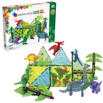 MAGNA-TILES Dino World XL 50-Piece Magnetic Construction Set