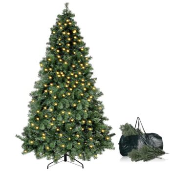 okicoler 6.5ft Pre-Lit Artificial Holiday Christmas Spruce Tree for Home