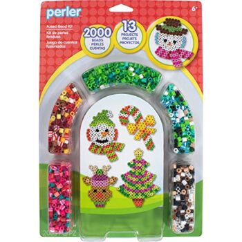 Perler Christmas Fuse Bead Craft Kit with 13 Patterns