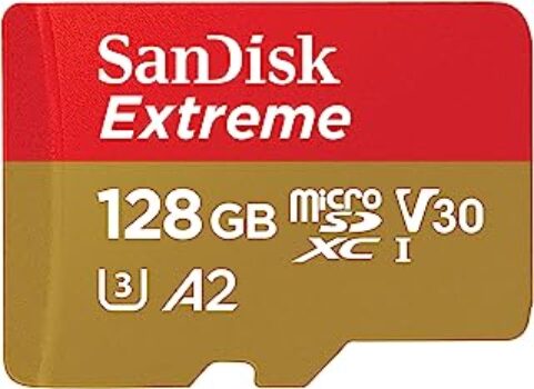 SanDisk 128GB Extreme microSDXC UHS-I Memory Card with Adapter - Up to 190MB/s