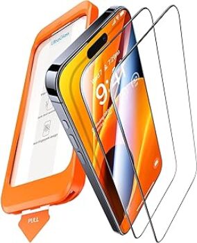 UltraGlass UNBREAK TOP 9H+ Glass for iPhone 15 Pro Max Screen Protector [Full Coverage & Military Grade Shatterproof] iPhone 15 ProMax Screen Protector 15 Pro Max Tempered