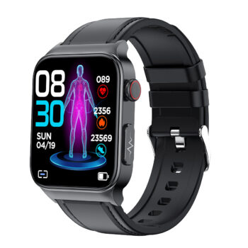 E500 1.83 inch HD Screen ECG Monitor Heart Rate Blood Pressure SpO2 Monitor Fitness Tracker 280mAh Battery BT 5.1 IP68 Waterproof Smart Watch