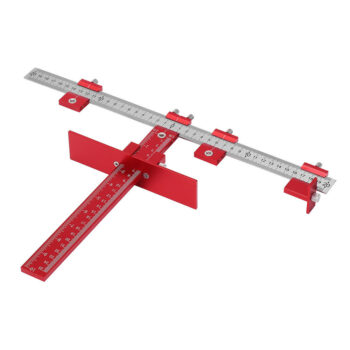 DOCTORWOOD Red Aluminum Alloy Metric/Inch Cabinet Hardware Jig 4mm 5mm Drill Guide Cabinet Handle Template Jig