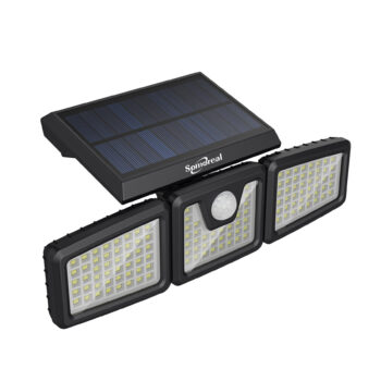 Somoreal SM-OLT9 Rotatable 3 Heads Adjustable Waterproof 120°PIR Sensor Solar Flood Light 3000K Warm Light