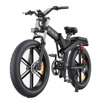 ENGWE X26 Electric Bike 19.2Ah+10Ah Dual Batteries 1000W Folding Electric Bike 26*4.0 Inch Fat Tire 120-150km Mileage Range E Bike for Mountain Snowfield Road Triple Suspension System Dual Oil Disc Brake for All-Terrain Roads Mountain E-Bike EU DIRECT