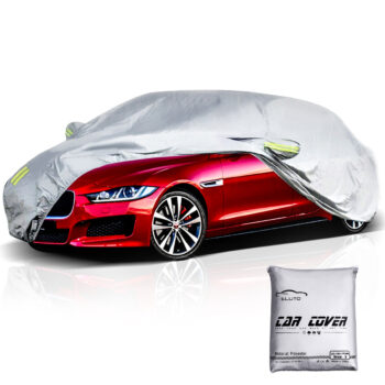 ELUTO Car Cover Outdoor Sedan Cover Waterproof Windproof All Weather Scratch Resistant Outdoor UV Protection with Adjustable Buckle Straps