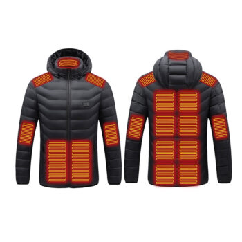 TENGOO HJ-15 Heated Jacket 15 Heating Zones USB Charging Thermal Warm Jacket Motorcycle Men's Heated Hooded Coat Outdoor Sportswear