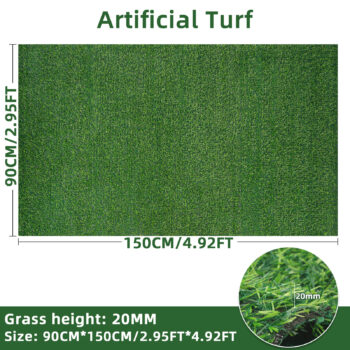 Premium Quality UV Resistant Artificial Grass Mat 15mm Thick Fire Retardant PP+PE Material Easy Clean Cut to Fit Indoor Indoor/Outdoor Doormat/Area Rug Carpet