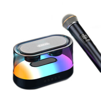 KINYO K7 Portable bluetooth Speaker with Microphone 9D Surround Sound Subwoofer Voice Change 4000mAh Support TF Card Wireless Home KTV Speaker