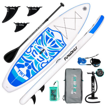 [EU Direct] FunWater Inflatable Ultra-Light (17.6lbs) Stand Up Surfboard for All Skill Levels Everything Included with Stand Up Paddle Board