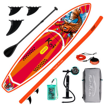 [EU Direct] FunWater Inflatable Stand Up Paddle Board Surfboard Complete Paddleboard Accessories Adjustable Paddle