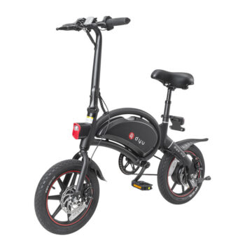 [EU Direct] DYU D3+ 240W 36V 10Ah Folding Moped Electric Bike 14in 25km/h Top Speed 70km Mileage Range Intelligent Double Brake System Max Load 120kg