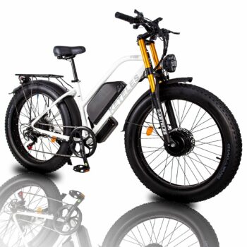 [USA DIRECT] KETELES XF4000 Electric Bike 48V 23AH Removable Battery 1000W*2 Dual Motors 26inch Tires 90KM Max Mileage 200KG Max Load Electric Bicycle