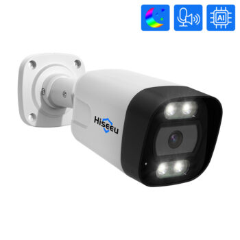 Hiseeu HB715-PA 4K 5MP POE IP Camera Intelligent Night Vision P2P Motion Detection Two-way Audio H.265 Waterproof Outdoor CCTV Safety Camera for Home Use