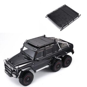 RBR/C Upgraded Metal Roof Luggage Rack Anti Skid Plate LED Lights Set for 1/10 TRX4 G500 DIY Off-Road Crawler RC Cars Vehicles Models Decoration Parts