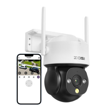 ZOSI C290 2.5K 4MP WiFi Security Camera Wireless PTZ IP Cam Night Vision AI Detection Auto Tracking Home Surveillance Cameras APP Control Work with Alexa