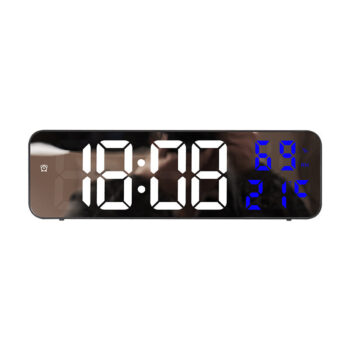 AGSIVO Digital Wall Clock Alarm Clock Large LED Display with Automatic Brightness / Indoor Temperature / Humidity Monitor / 12/24H For Home Office Classroom