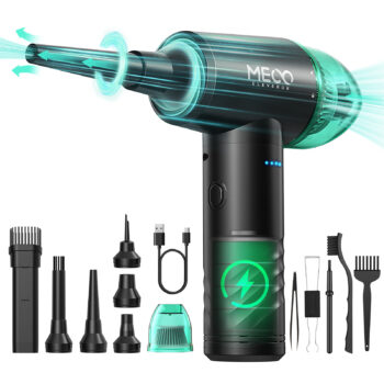 MECO ELEVERDE ME-CR1 Electric Compressed Air Duster & Vacuum Cleaner 4 in 1 Function Powerful 3-Gear to 90000RPM/12000PA Keyboard Cleaner