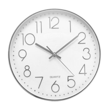 LETEVEN 12'' Morden Wall Clock Non-ticking 3D Stereo Number Wall Clock For Office Living Room Bedroom