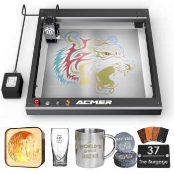 ACMER P2 33W Laser Engraver Cutter Engraving at 24000mm/min Cut 25mm Acrylic iOS Android App Control No DIY No Installation