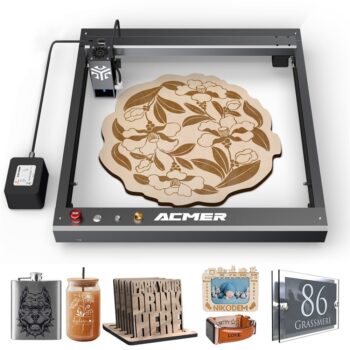 ACMER P2 20W Laser Engraver Fixed FocusEngraving at 30000mm/minUltra-silent Auto Air Assist No DIY No Installation