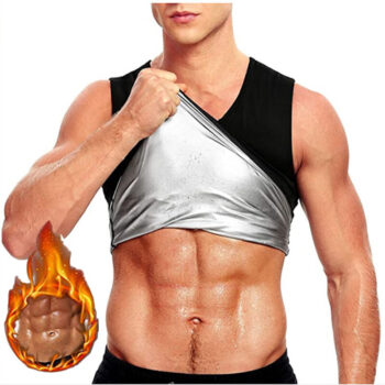 TENGOO Men Sauna Shaper Vest Thermo Sweat Shapewear Tummy Control Slimming Tank Top Gym Fitness Workout Zipper Corset Shirt for Fat Burning