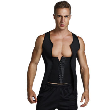 TENGOO Men Body Shaper Belt Compression Shirt Vest Corset Loss Undershirts Waist Fitness Training Clothes