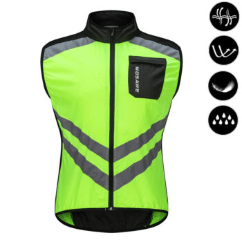 WOSAWE Cycling Vest Reflective Safety Vest Breathable Waterproof Bicycle Sportswear Outdoor Running Jersey