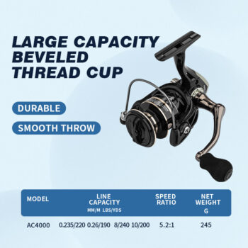 Spinning Fishing Reel AC4000-6000 Series Sea Rod Fishing Reel  5.2:1 High-Speed Gear Lightweight Reel Tackle Equipment Fishing Swivel Coil