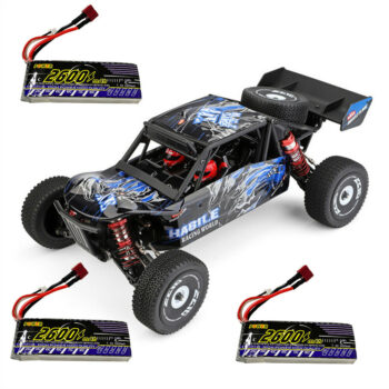 Wltoys 124018 1:12 RTR Upgraded 7.4V 2600mAh 2.4G 4WD 55km/h Metal Chassis RC Car Vehicles Models Three Batteries