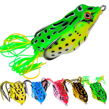 5pcs Frog Fishing Lures 13g/6cm Soft Bait Frog Artificial Baits Fishing Tackle with Double Fishing Hooks for Freshwater Saltwater Fishing