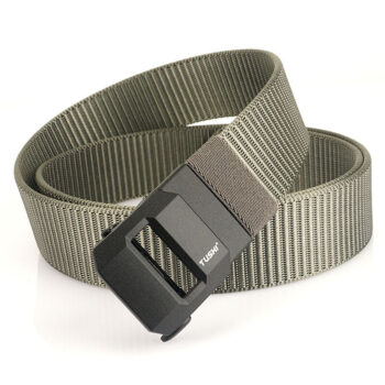 TUSHI 120cm Length Luxury Metal Tactical Belts Automatic Buckle Nylon Quick Dry Sports Belts For Outdoors Hiking Cycling