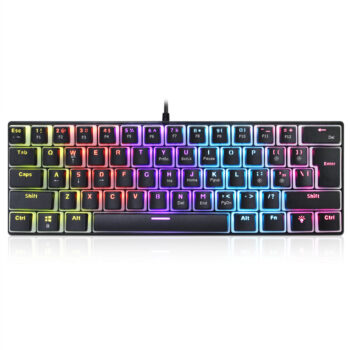 HXSJ L700 61Key Wired Mechanical Gaming Keyboard Blue Switch Pudding Keycaps RGB USB Wired 60% Layout Gaming Keyboard