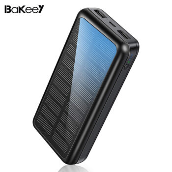 [EU Direct]Bakeey 30000mAh Solar Power Bank External Battery Power Supply with 3 Inputs & 2 Outputs LED Battery Indicator for iPhone 15 14 13 for Xiaomi 14pro for Huawei Mate60 for iPad Pro