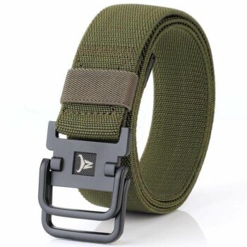 ENNIU Elastic Tactical Belts Combat Tactical Designer Belts For Jeans Pants 2 Ring Buckles Solid Casual Nylon Strap Canvas Waist Belt