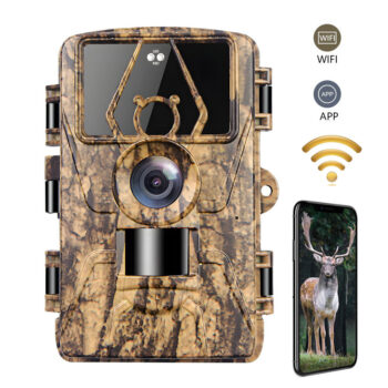 60MP Wildlife Trail Hunting Camera 4G LTE Download Support 8K FHD Video Resolution Waterproof Motion Detection 15m PIR Night Vision GPS Camera for Outdoors Photography