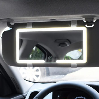 Car Vanity Mirror with LED Lights Touchscreen High Definition Mirror Sun Visor Decoration Anti-broken Car Interior Portable Makeup Mirror