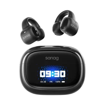 Sanag S3 Pro TWS bluetooth Headset AI Smart Screen Earphone LED Touch Screen 360° Stereo Bass DT6.0 AI Noise Cancelling 50H Playback Earclips Wireless Headphones